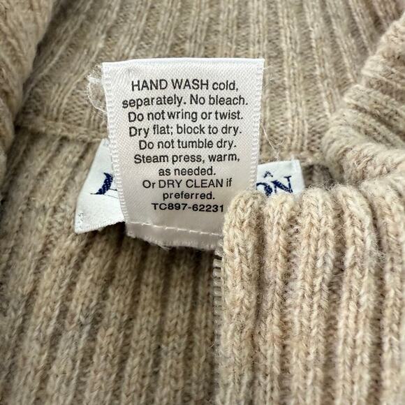 Pendleton Lambswool‎ Knitted Sweater Vest Full Zip in Light Tan, Size Medium - Picture 9 of 9